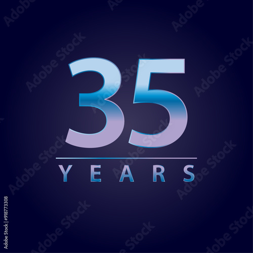 35 years blue and pink gradient for celebration, events, anniversary