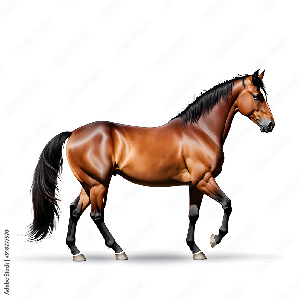Obraz premium Ai-generated horse on a white backdrop. 