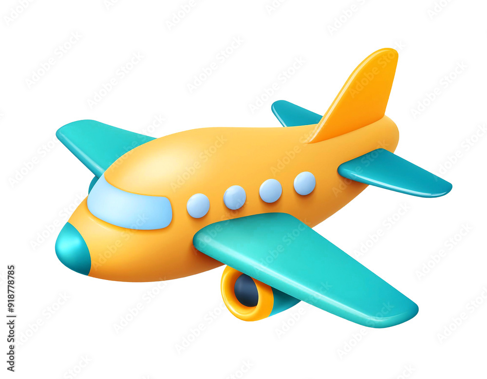 Fototapeta premium illustration of 3d cute airplane