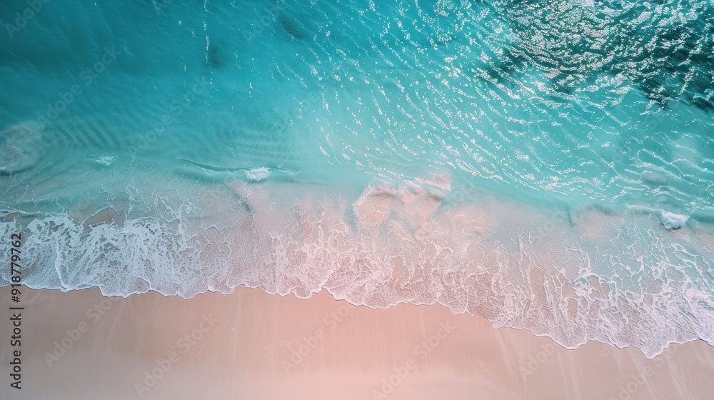 Fototapeta premium The ocean is calm and the water is a beautiful shade of blue