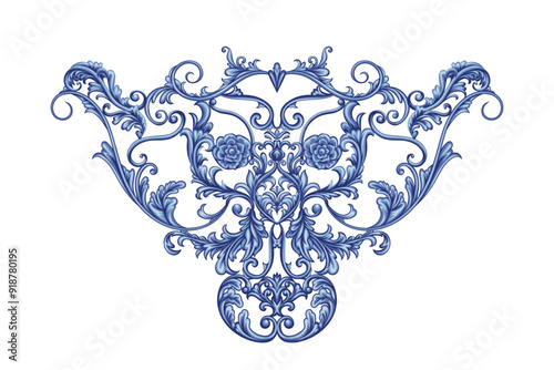 Arabesque with scrolls in Baroque style