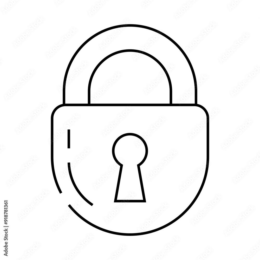 keyhole padlock line icon vector. keyhole padlock sign. isolated contour symbol black illustration keyhole padlock line icon vector. keyhole padlock sign. isolated contour symbol black illustration