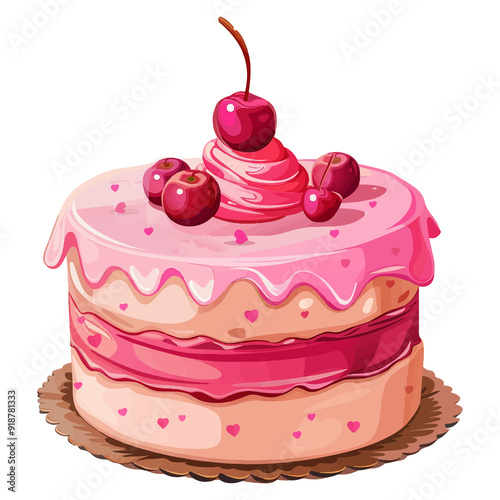 pink cake vector png