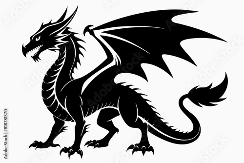 dragon black silhouette illustration