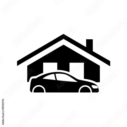 Car and home logo design vector art illustration