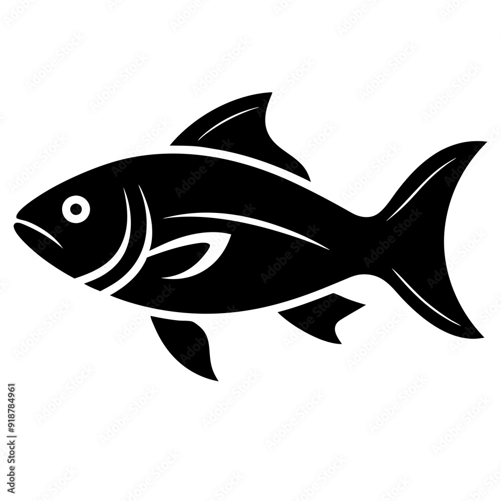 black silhouette a fish icon vector illustration black silhouette a fish icon vector illustration