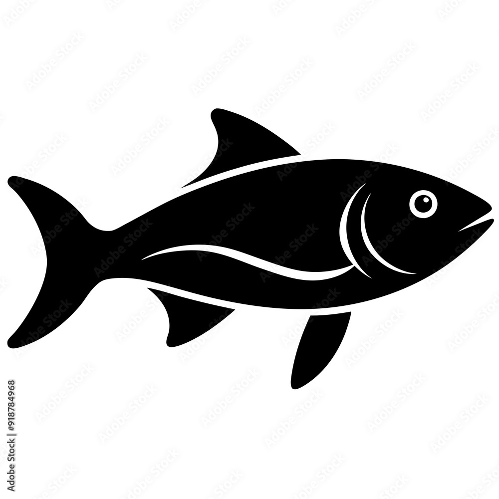 black silhouette a fish icon vector illustration black silhouette a fish icon vector illustration