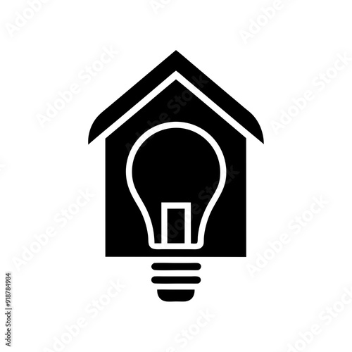 Smart bulb light home logo design vector art illustration