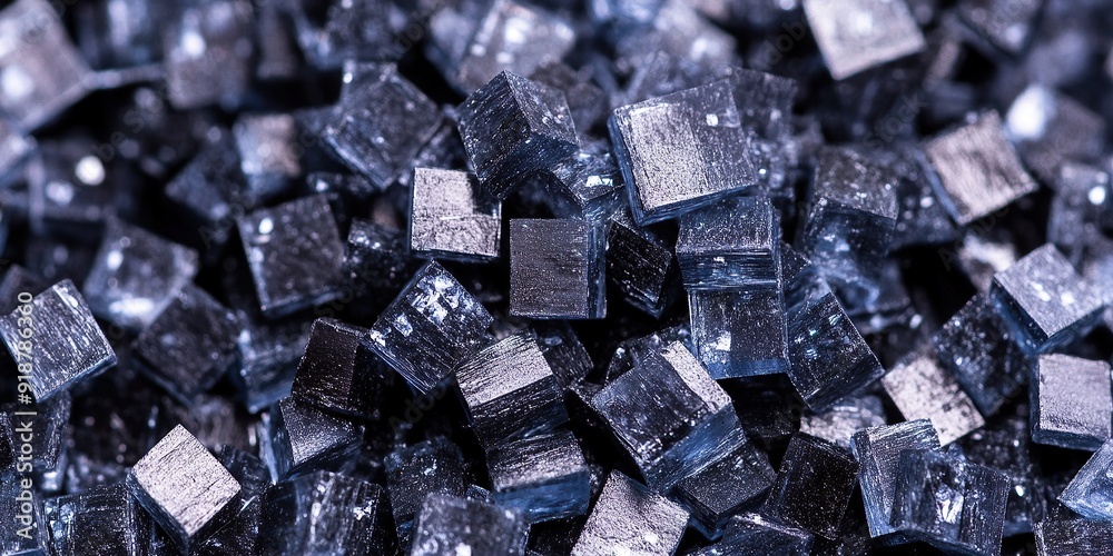 Macro Shot of Metallic Cubes