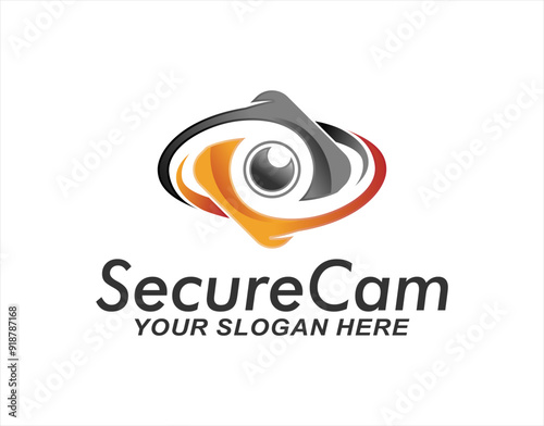 cctv spy camera logo icon symbol emblem modern template vector illustration design, security  home protection system