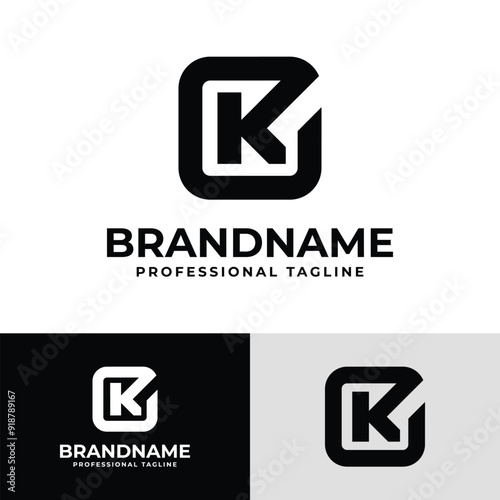 Letters EK Monogram Logo, suitable for any business with EK or KE initials