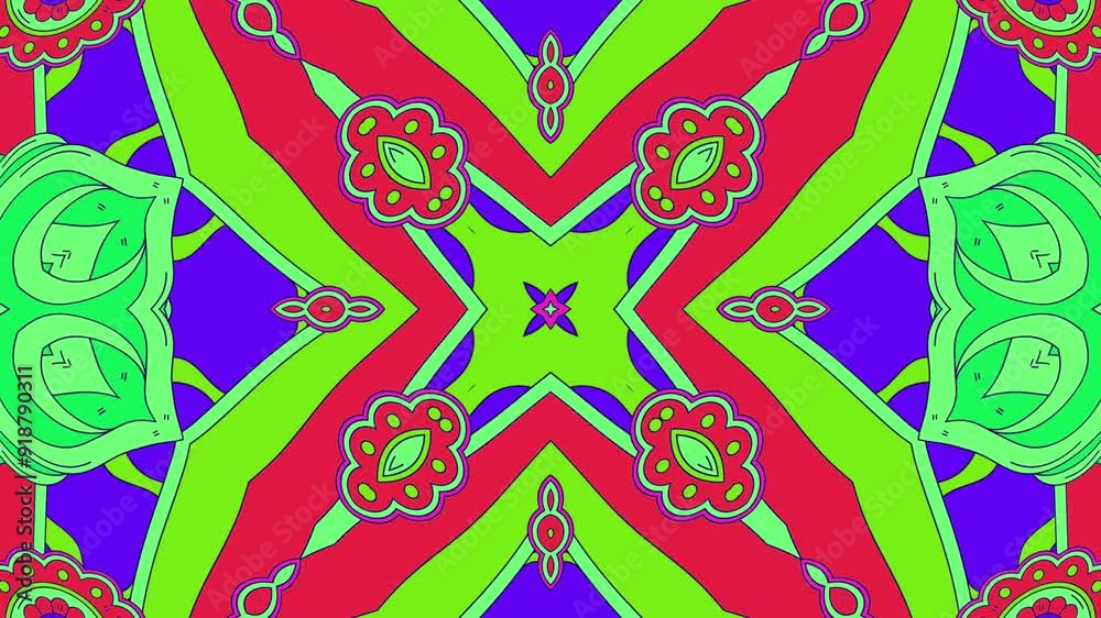 Abstract looping 4k video. Kaleidoscope wavy psychedelic background Abstract looping 4k video. Kaleidoscope wavy psychedelic background