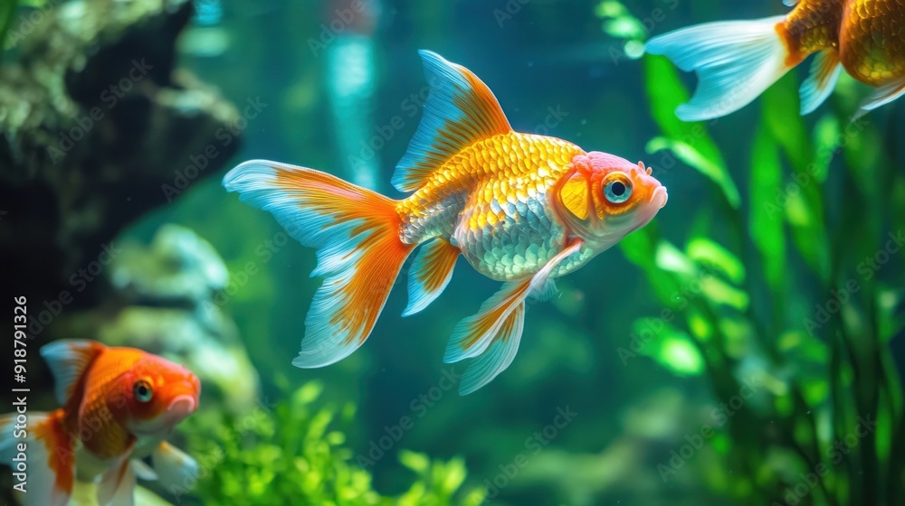 Goldfish in a Freshwater Aquarium Goldfish in a Freshwater Aquarium