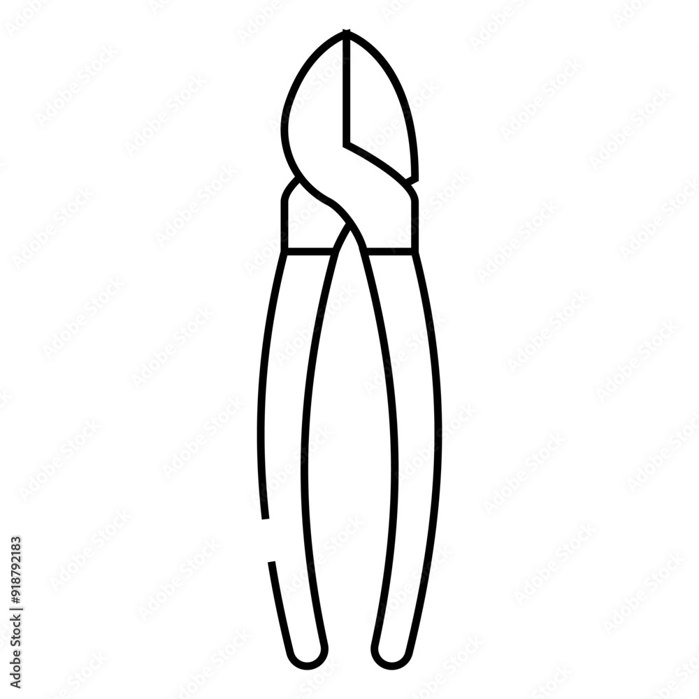 diagonal pliers line icon vector. diagonal pliers sign. isolated contour symbol black illustration diagonal pliers line icon vector. diagonal pliers sign. isolated contour symbol black illustration