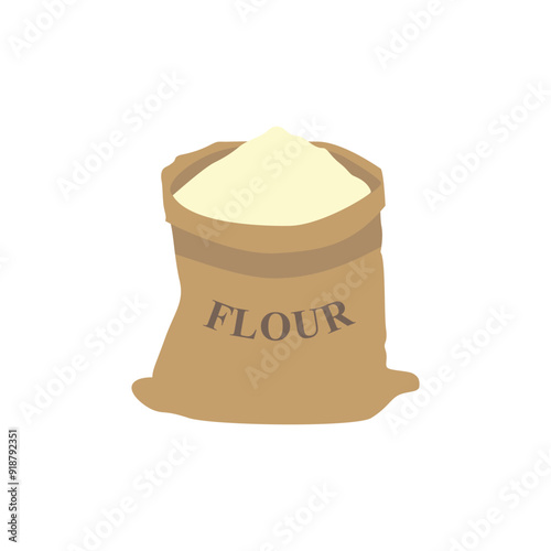 Flour sack cartoon vector. rice bag. symbol. flour vector.