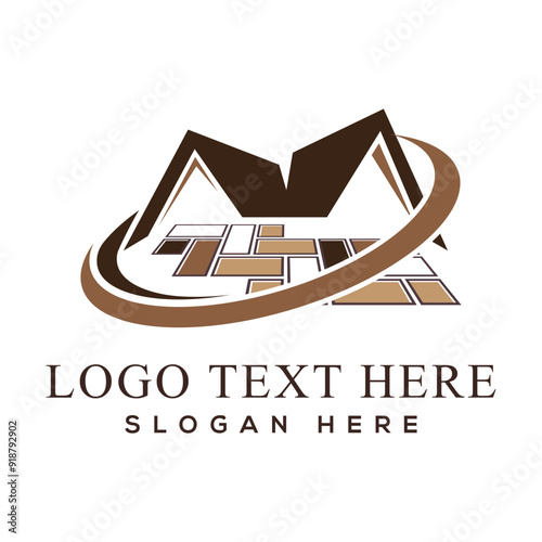 Flooring logo design template. Flooring handyman business logo.