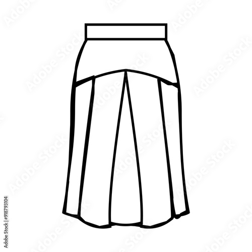 yoke skirt line icon vector. yoke skirt sign. isolated contour symbol black illustration