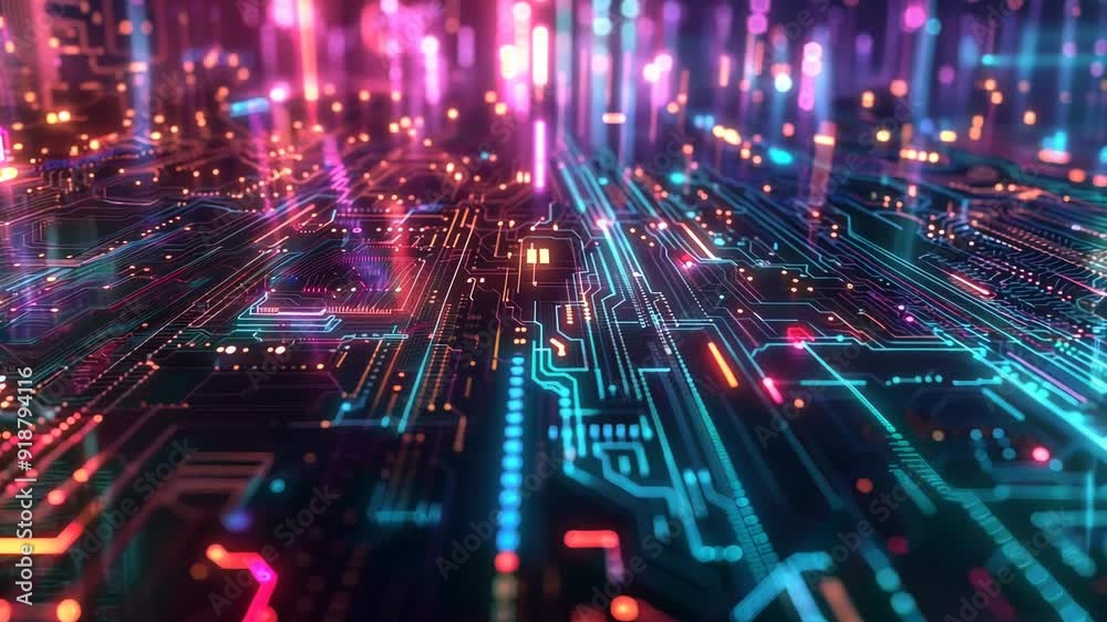 Futuristic Circuit Board Cityscape Futuristic Circuit Board Cityscape