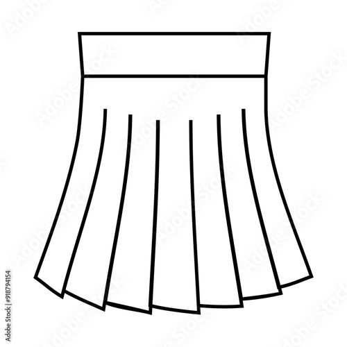 pleated skirt line icon vector. pleated skirt sign. isolated contour symbol black illustration