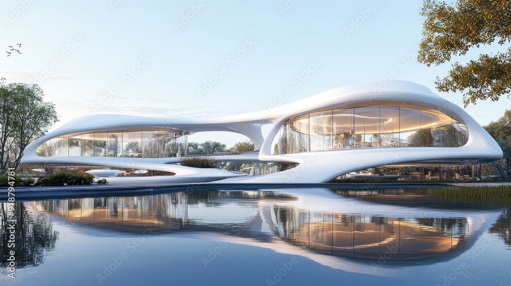 Obraz premium Futuristic organic architecture render