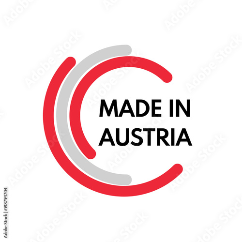 made in austria, rounded rectangles vector logo on white background