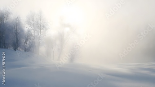 Ethereal, wispy snow drifting serenely through space.