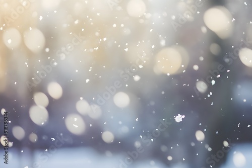 Enigmatic, amorphous snow levitating in spectral light. Otherworldly vision.