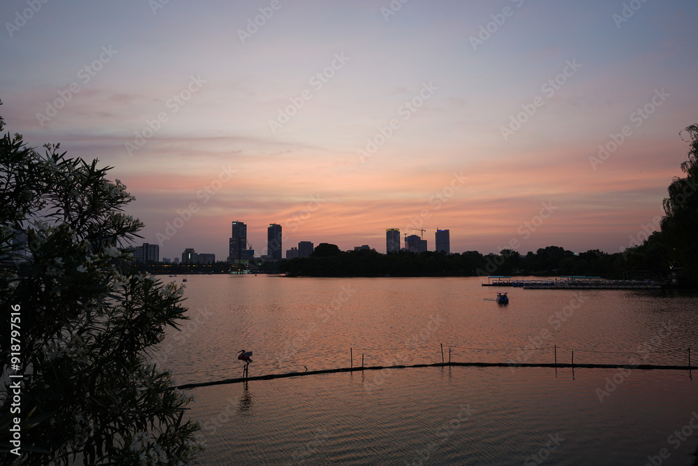 afterglow sunset in the nanjing city afterglow sunset in the nanjing city