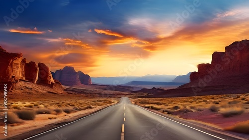 breathtaking landscape road in a desert valley background 16:9 widescreen backdrop wallpapers
