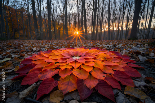 Flower-Shaped Leaves in the Heart of a Forest
