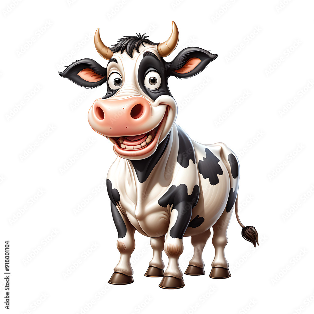 Funny spotted cow cartoon character. Funny spotted cow cartoon character.