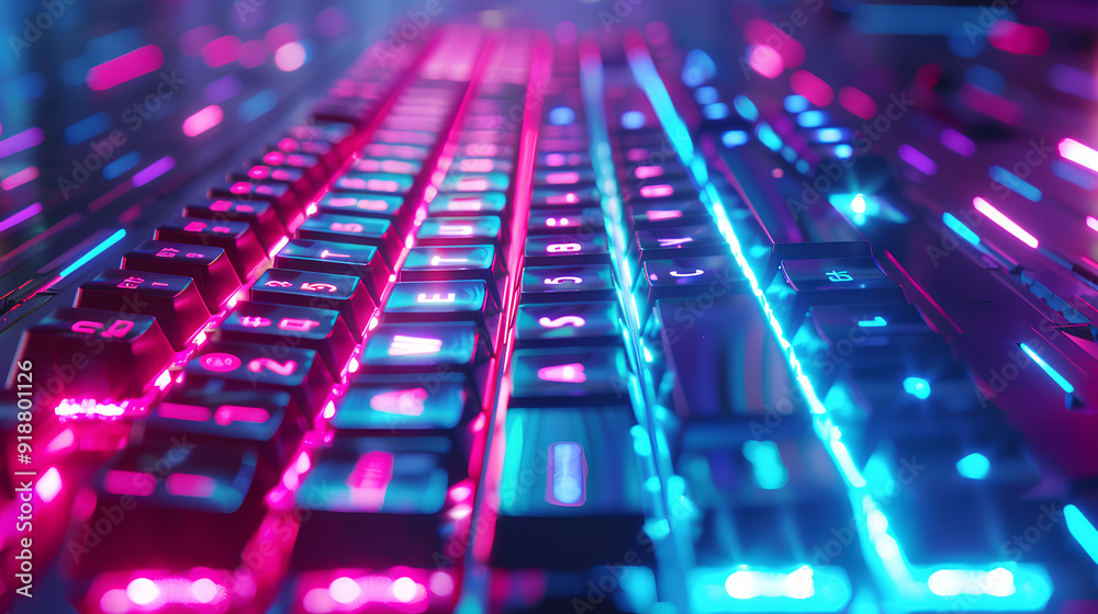 pc keyboard with neon light pc keyboard with neon light
