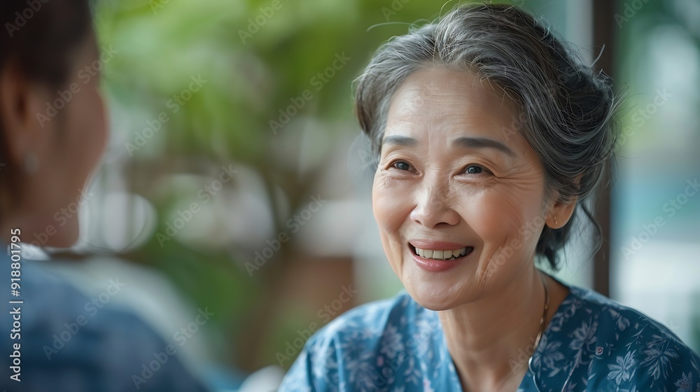 Happy Senior Asian Woman Receives Medical Care at Home Doctor or Caregiver Nurse Provide Support Assistance Enhancing Healthcare Services for Elderly Patients Retirement : Generative AI Happy Senior Asian Woman Receives Medical Care at Home Doctor or Caregiver Nurse Provide Support Assistance Enhancing Healthcare Services for Elderly Patients Retirement : Generative AI