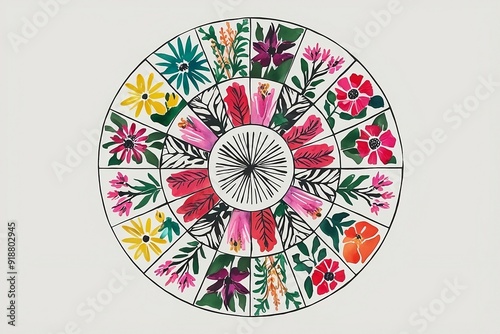 Petals and Patterns: A Floral Mandala Masterpiece photo