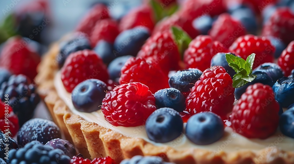 cake pie dessert with fresh berries : Generative AI cake pie dessert with fresh berries : Generative AI