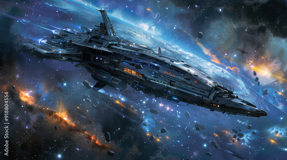 advanced spaceship with galaxy view advanced spaceship with galaxy view