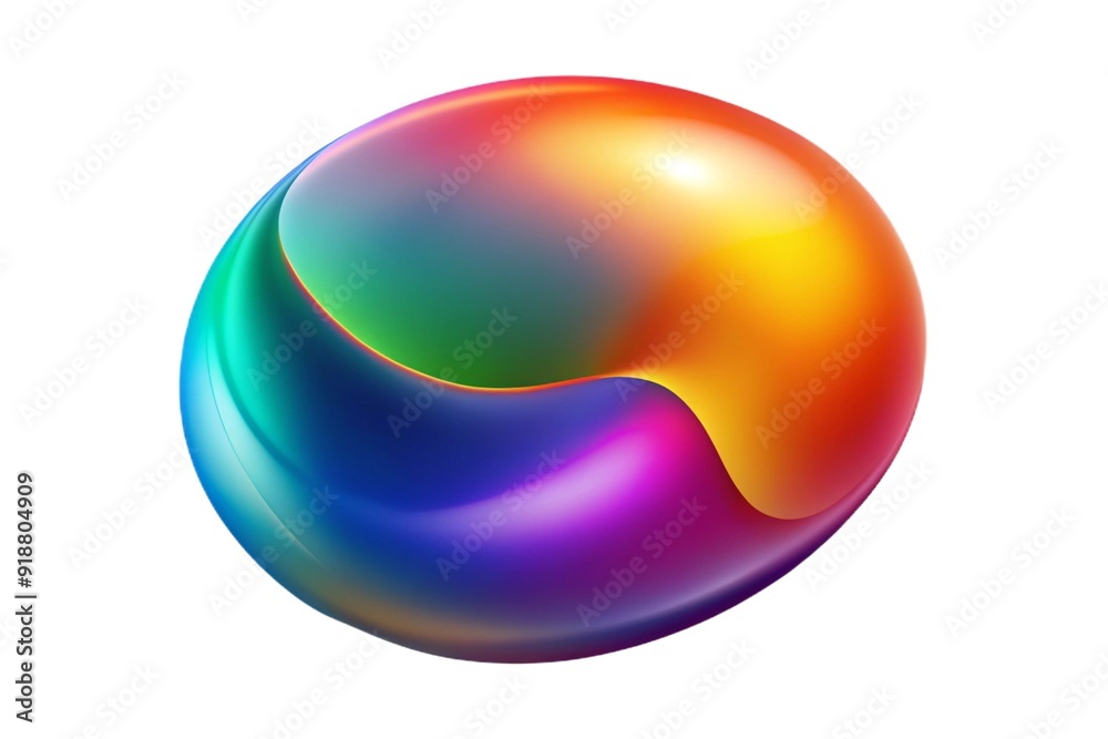 Vibrant 3D abstract shapes in iridescent metallic colors Vibrant 3D abstract shapes in iridescent metallic colors
