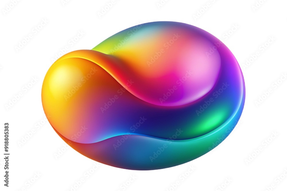 Vibrant 3D abstract shapes in iridescent metallic colors Vibrant 3D abstract shapes in iridescent metallic colors