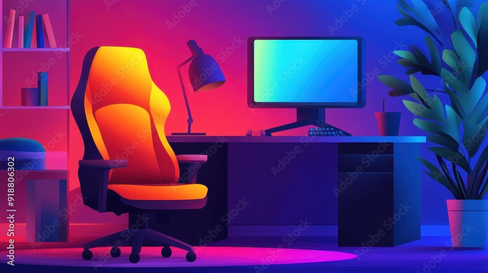 A vibrant gaming room filled with hightech gear, dynamic lighting, and a fun, cartoonstyle design that sparks excitement.