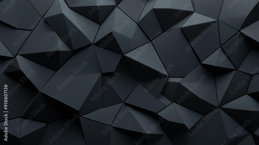 Fototapeta premium A sleek black metal low poly backdrop that combines modern aesthetics with a touch of elegance for your creative projects.