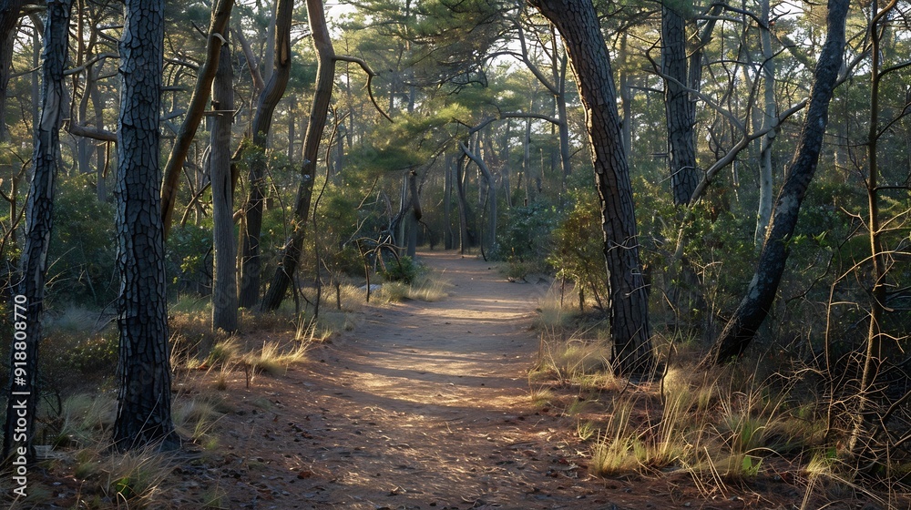 The Gordons Pond Trail wanders through nature at Cape Henlopen State Park on the Eastern Shore This 32mile accessible trail offers stunning views : Generative AI The Gordons Pond Trail wanders through nature at Cape Henlopen State Park on the Eastern Shore This 32mile accessible trail offers stunning views : Generative AI