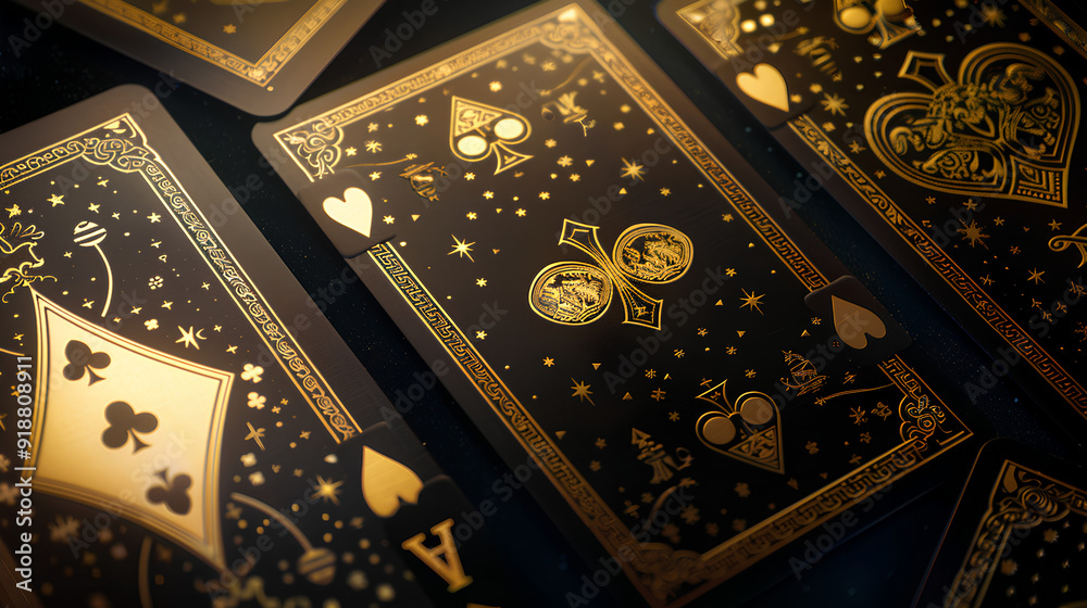 Obraz premium playing cards with gold color