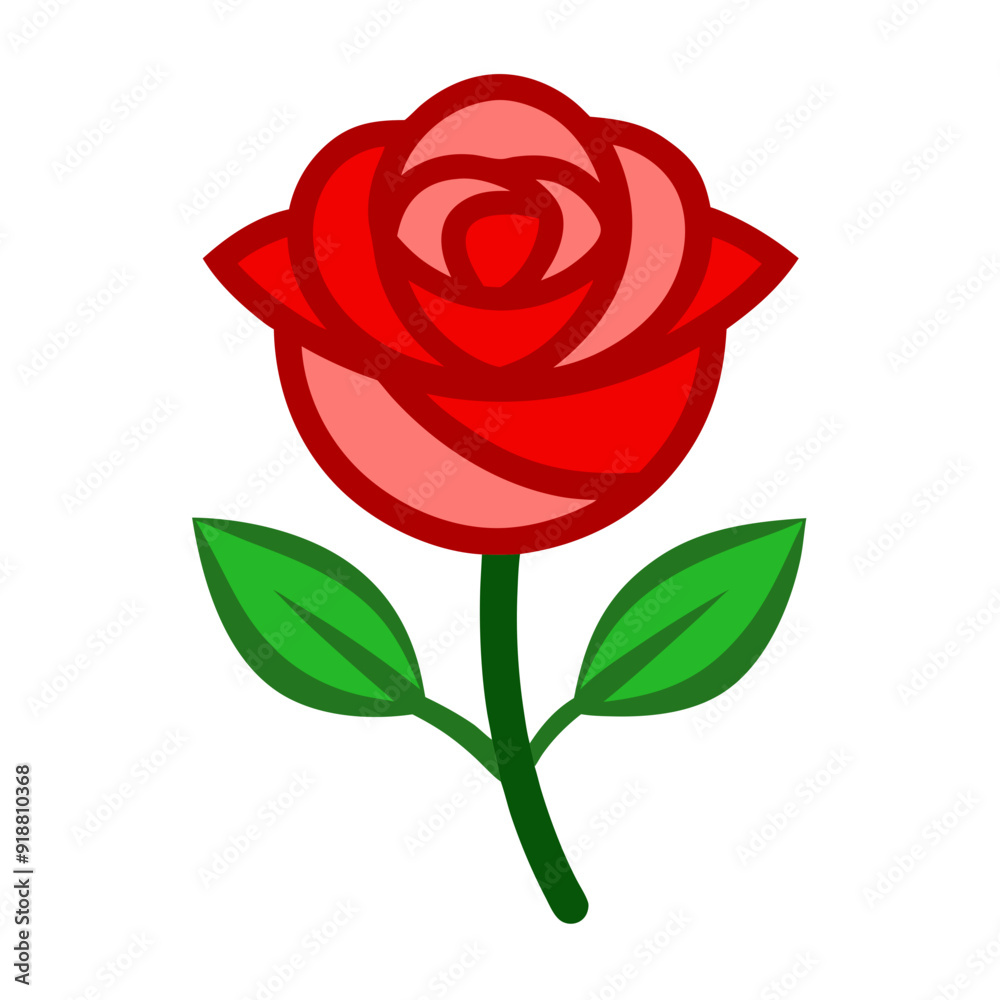 Red Rose icon vector art Illustration on a white background Red Rose icon vector art Illustration on a white background