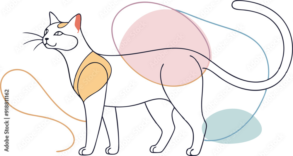 Cat continuous linear drawing design
Cat continuous linear drawing design