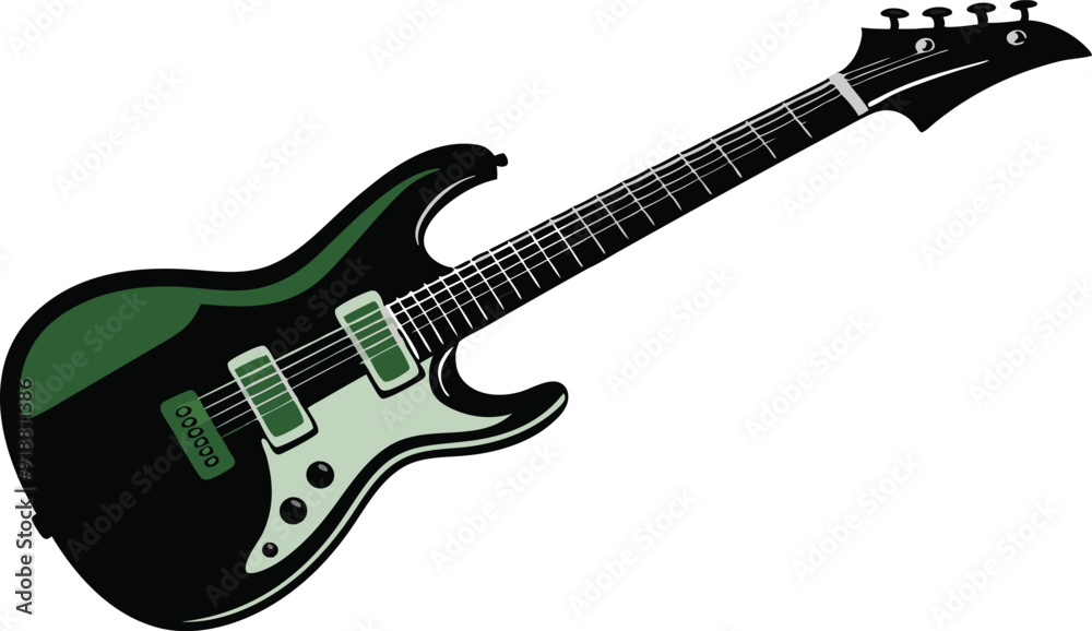 Fototapeta premium Electric guitar silhouette vector illustration design