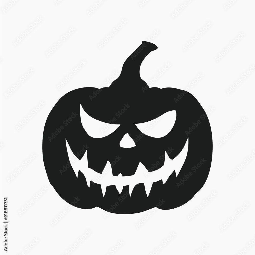 Spooky Halloween pumpkin silhouette