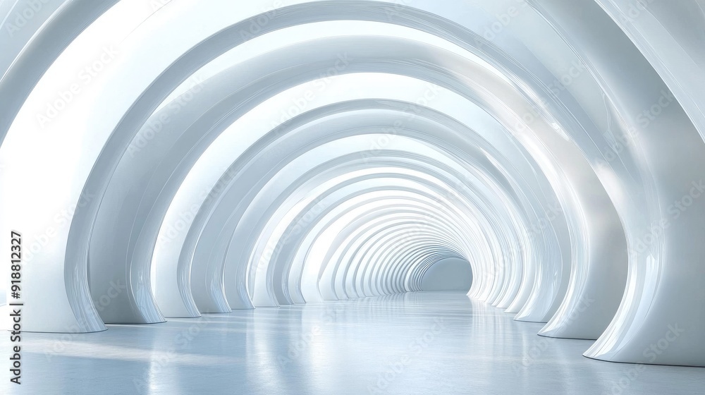 Abstract architecture background, futuristic white arched interior Abstract architecture background, futuristic white arched interior