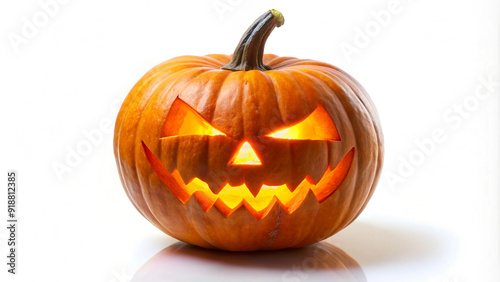 Glowing Jack-o'-Lantern with Evil Smile for Halloween Night