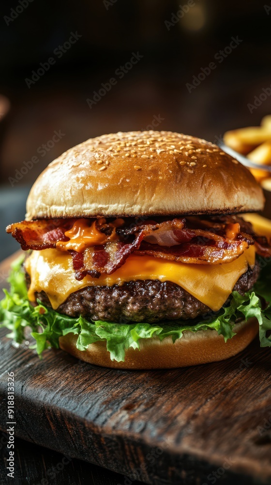 Juicy Cheeseburger with Bacon and Cheddar Juicy Cheeseburger with Bacon and Cheddar