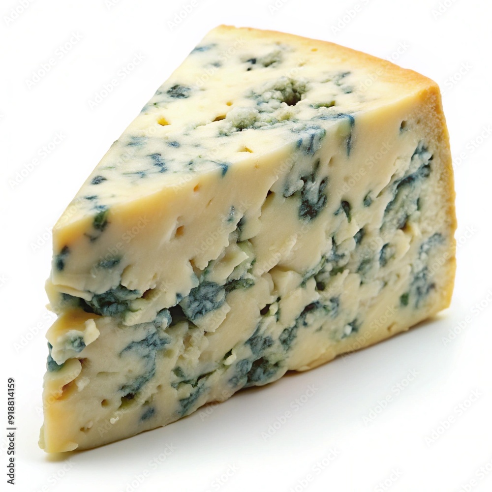 Close-up of blue cheese with visible mold veins and crumbly texture Close-up of blue cheese with visible mold veins and crumbly texture